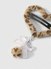 ROMWE Kawaii 2 chiếc kẹp tóc hình trái tim Y2K Retro dễ thương, thời trang dành cho sinh viên, dây chuyền ngôi sao, họa tiết da báo, kẹp tóc mái, thích hợp cho phụ nữ, trang phục hàng ngày, quà tặng ngày lễ, kẹp tóc hình móng vuốt cho ngày lễ tình nhân, kẹp tóc hình móng vuốt - Màu nâu - 45 - Xem 7