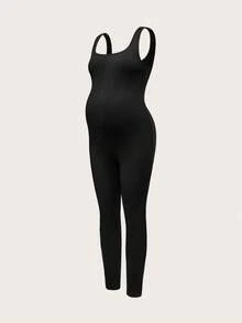 Modmama 两件套孕妇纯色无袖连体衣 - 軍綠色 - 查看 13