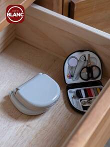 1set Convenient Mini Grey Sewing Box
