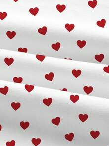 Betty Boop x SHEIN Women's Summer Cartoon Figure And Heart Print Fitted T-Shirt Heart Shirt Short Sleeve Tee Cartoon Graphic Tee - White - View 4