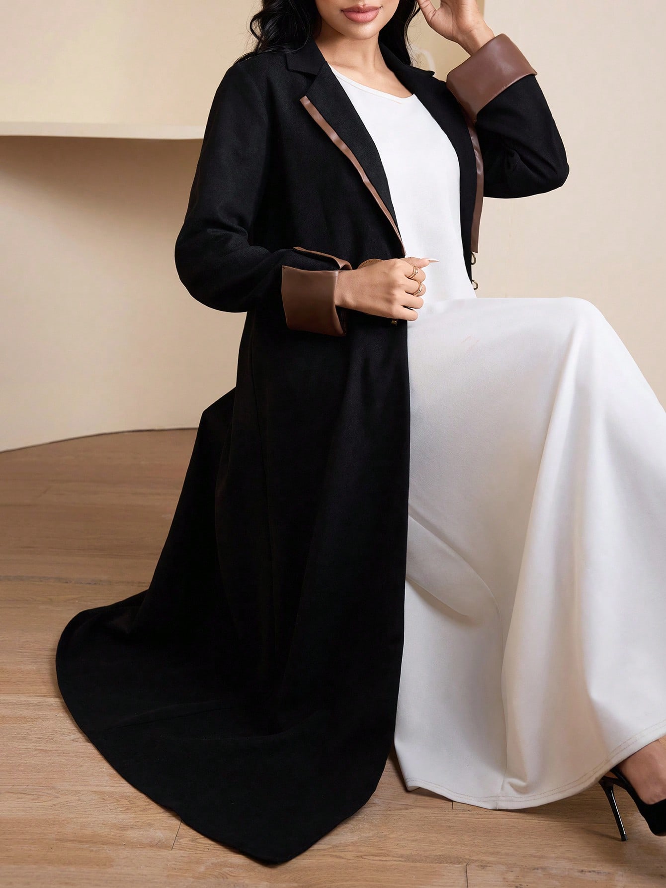 Al Najma عباءة نسائية كاجوال طويلة الأكمام بألوان...