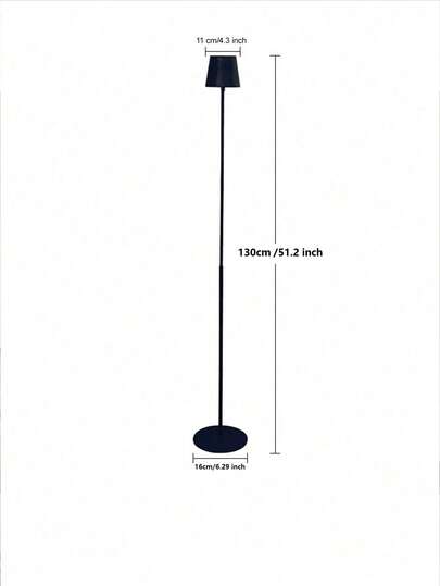 1pc Black/White Metal Floor Lamp, Vintage Simple Pedestal Style Suitable For Living Room, Bedroom, TV Stand, Dining Room, Bedside, Inn, Dimmable Warm Light, Rechargeable, Minimalist Scandinavian Design view 10