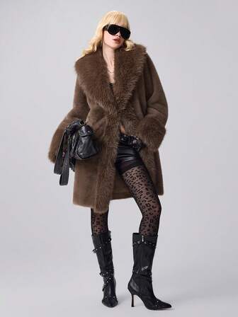 Women's Retro Faux Fur Coat, Fashionable For Autumn/Winter