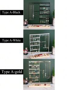 1pc Wooden Detachable Desk/Counter Earring Display Stand, Jewelry Necklace Organizer Holder Gifts For Women Sun Travel Cool Back To School - Multicolor - View 6