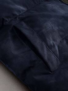 PAVTROS Abrigo de invierno con capucha, de manga larga, versátil y con gráfico de letras de moda para hombres. Abrigo de invierno acolchado y abrigado para hombres, con forro térmico - Azul - Ver 5