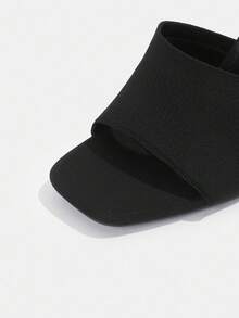 CUCCOO BASICS CUCCOO Minimalist Commuter Versatile Open Toe Mule High Heel Sandals For Christmas Spring Shoes - Black - View 7