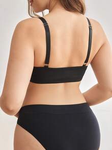 Moonlight&Mama Plus Size Maternity Contrast Lace Comfortable Nursing Bra - Black and White - View 7