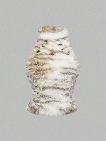 Grunge Punk Top corto con stampa animalier, collo alto e gommini metallici, sexy e accattivante