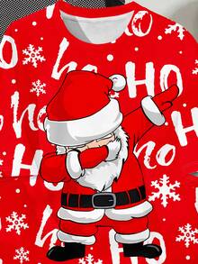 Camiseta de manga corta de cuello redondo minimalista casual para adolescentes, adecuada para otoño/invierno, con diseños clásicos navideños - Papá Noel, árbol de Navidad, muñeco de nieve, regalos de Navidad, reno de Navidad, copos de nieve de Navidad, gráfico navideño, ideal para Navidad - Multicolor - Ver 4