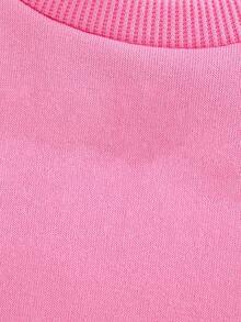 Cozy Pixies 2pcs Baby Girl Rainbow Pattern Crew Neck Raglan Sleeve Sweatshirt And Jogger Pants Set - Pink - View 5