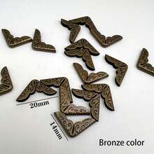 20/50/100个装金属三角护角，复古装饰边角保护器，适用于书籍、剪贴簿、相册、笔记本、文件夹、学校及办公用品，返校季必备，学习用品 - 彩色 - 查看 9