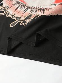 ROMWE MEN Street Life Men's Rivet Printed Loose Fit Tank Top - Black - View 4