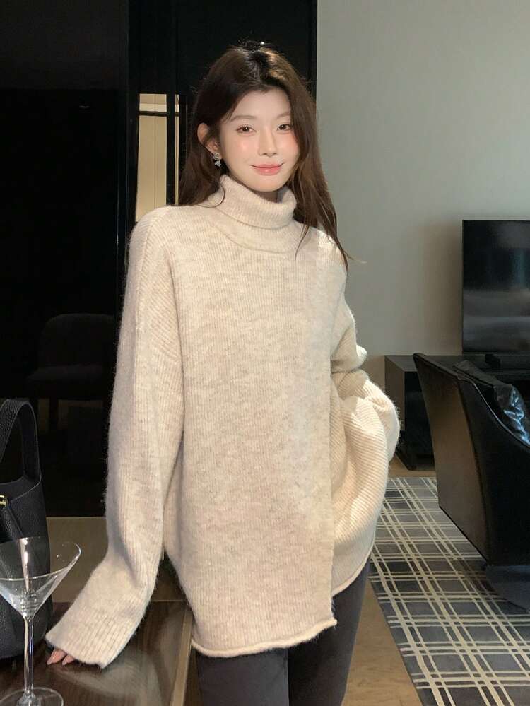 Women's Turtleneck Long Sleeve Korean Style Sweater, Autumn/Winter