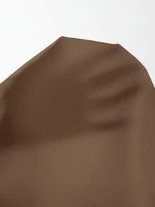 SHEIN Frenchy Damen Einfarbiges Langarm Einreiher Lässig/Business Hemd - Kaffeebraun - Übersicht 6