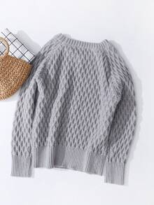 GlowEve Women's Casual Knit Sweater, Versatile Fashion For Autumn/Winter - Light Grey - View 2