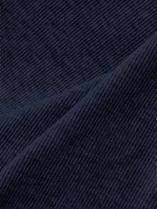 SHEIN Unity 女式休闲纯色褶皱方领 T 恤 - 藏蓝色 - 查看 5