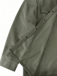 Manfinity Homme 男士加大码长袖羊毛混纺衬衫式外套，浅色 - 薄荷綠 - 查看 5