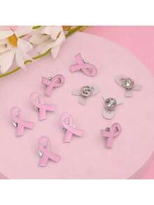 10/20 Pcs Pink Ribbon Hiv/Breast Cancer Awareness Brooch Pin Set - Minimalist Fashion Accessory For Women'S Clothing Decoration - Show Your Support With Style Back To School,Fall Decor,Christmas Decorations Boys Backpack, Halloween, Backpack School. Clear Backpack, School, Halloween Costume. - Verschiedenfarbig - Übersicht 3