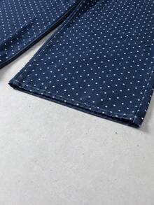 Manfinity Denimwave Men's Streetwear Polka Dot Loose Fit Casual Wide Leg Pants Baggy Washed Blue Party College Distressed Jeans For Unisex Polka Dot Pants - Dark Wash - View 10