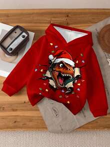 SHEIN Lässiges, bequemes Langarm-Sweatshirt für Kleine Jungen, ideal für Herbst und Winter. Mit klassischen Motiven wie Dinosaurier, Weihnachten, Weihnachtsmann, Weihnachtsbaum, Schneemann, Weihnachtshirsch und Schneeflocke. - Verschiedenfarbig - Übersicht 2