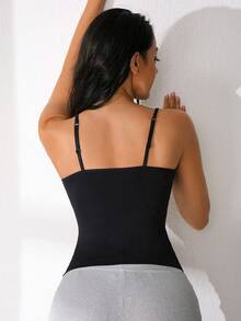 NudeFit 1 szt. damski, bezszwowy, wygodny, sportowy top na ramiączkach - Czarne - Zobacz 2