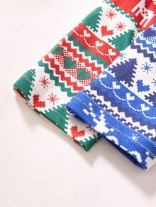 Set de 2 piezas Mono informal básico de deporte y calle con cuello cuadrado y manga larga para niñas preadolescentes - Multicolor - Ver 3