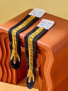 Joivida 1 双男士趣味鸡爪图案及膝袜