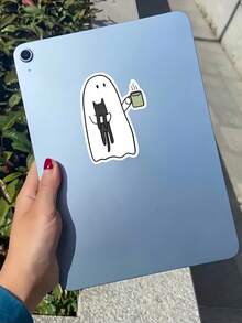 1pc/3pcs Waterproof Vinyl Funny Black And White Cat Sticker Adds Calm And Character For Laptops Notebooks Water Bottles Journals Desks Mirrors Ideal For Cat Lovers Minimalist Decor Fans Animal Enthusiasts Charming Gift For Pet Owners And Friends Cute Home Office Decor - 白色 - 查看 5