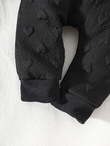 SHEIN Babyflickors set med långärmad topp och byxor, höst/vinter - Svart - Visa 6