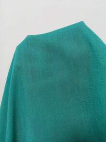 Swim Lushoire Women's Solid Color Collared Half Sleeve Casual Beach Vacation Swimsuit Cover Up Green Beach Dress Women Vacation Dress Summer Casual Dress Green Summer Dress Women Short Sleeve Summer Dress - Green - View 8