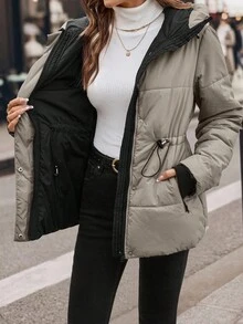 SHEIN Clasi 二合一连帽棉服，舒适的冬季外套 - 彩色 - 查看 7