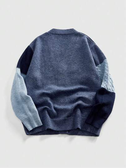 Street Life Men's Vintage Patchwork Cardigan Sweater