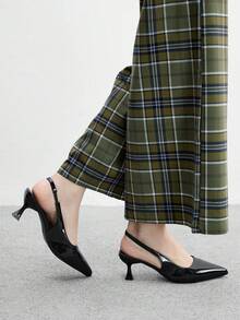 CUCCOO BIZCHIC 女士尖头细高跟百搭黑色高跟鞋，时尚日常通勤通勤凉跟鞋，圣诞节必备 - 黑色 - 查看 3
