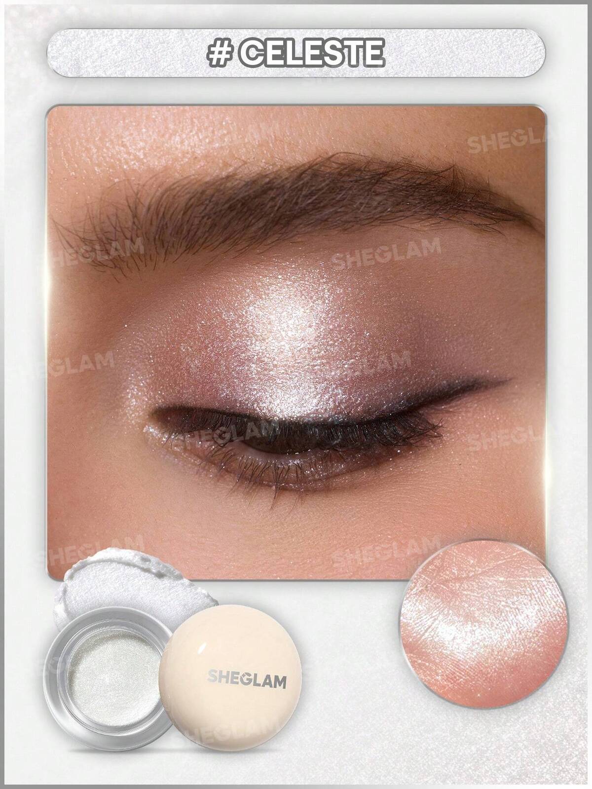 Starstruck Cream Eyeshadow Pot-Celeste Brand Beauty Makeup Face Paint Cosmetic For Women Girls Perfect For Fall Winter Ideal For Y2K Fancy Fashion Suitable For Birthday Christmas Present Party Ready Best Color