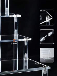 1 Pc Transparent Acrylic Display Stand Rack Shelf Organizer Multipurpose Clear For Perfume Cosmetics Makeup Home Decor Store Showcase Beauty Organizer Vanity Display Modern Storage Shop Retail Showcase Shelf - Multicolor - View 7