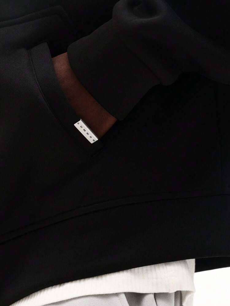 SUMWON Classic Full Zip Hoodie With Drawstring Hood And Centre Pocket Winter Casual Sweatshirt Plain