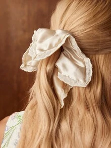 MOTF PREMIUM CONTRAST SCHIFFY TRIM SATIN HAIR TIES - Champagne - View 3
