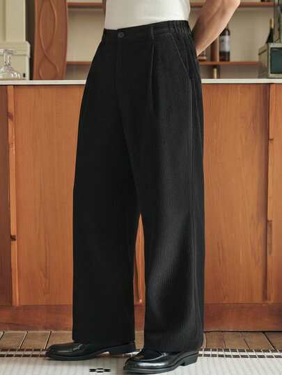 SWAVVY Pantalones largos casuales y sueltos para hombres, uso diario básico