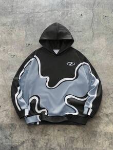 AXEPEAK Men's Casual Contrast Color Patchwork Hoodie, Autumn/Winter