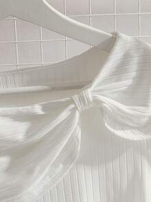 SHEIN EMERY ROSE CURVE 大码女式纯色扭结短袖罗纹休闲百搭T恤