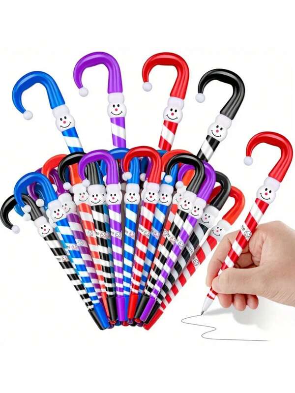 Joivida Weihnachts-Kugelschreiber, Weihnachtsmann-Kugelschreiber, Schneemann-Regenschirm-Kugelschreiber als Büro-Weihnachtsparty-Preis-Geschenk, Bürofeier, saisonale Preise, lustiges Schreibwaren (Zufallsfarbe)