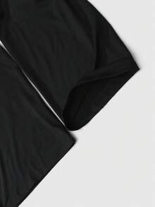 ROMWE MEN Men's Round Neck Long Sleeve Letter Graphic Casual Versatile T-Shirt