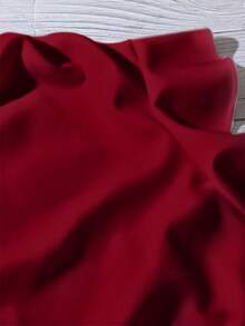 EMERY ROSE Plus Size Solid V-Neck Casual Minimalist Shirt, Suitable For Summer Christmas Fall - Red - View 3