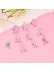 10/20 Pcs Pink Ribbon Hiv/Breast Cancer Awareness Brooch Pin Set - Minimalist Fashion Accessory For Women'S Clothing Decoration - Show Your Support With Style Back To School,Fall Decor,Christmas Decorations Boys Backpack, Halloween, Backpack School. Clear Backpack, School, Halloween Costume. - Verschiedenfarbig - Übersicht 9