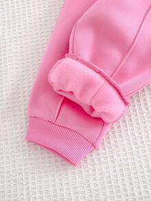 Cozy Pixies 2pcs Baby Girl Rainbow Pattern Crew Neck Raglan Sleeve Sweatshirt And Jogger Pants Set - Pink - View 3