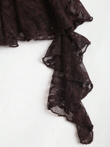 Sweetra New Design Asymmetric Lace Dress For Women - Brown - View 5