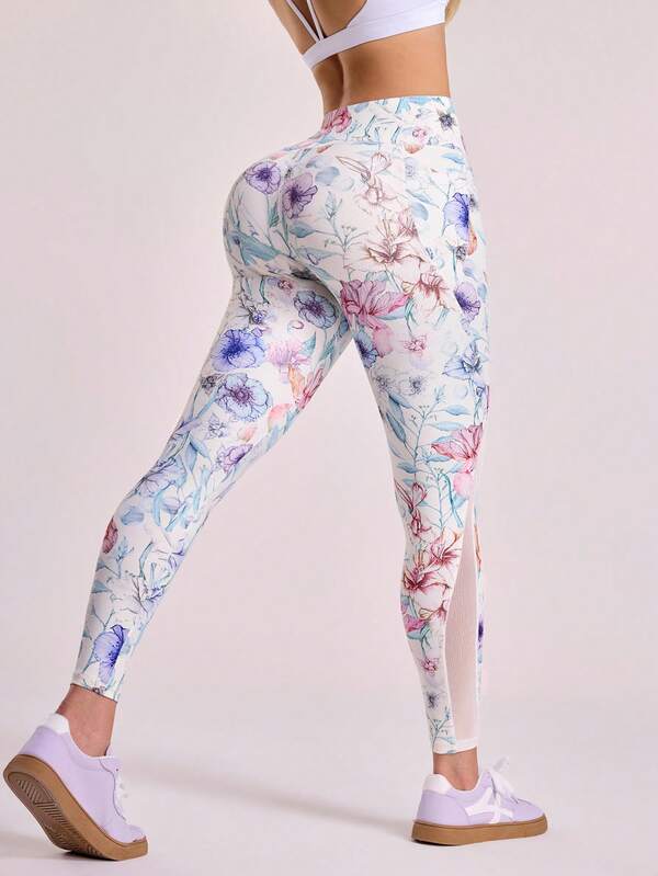 Sovereign Charm Women's Colorful Floral Print Casual & Sports Leggings