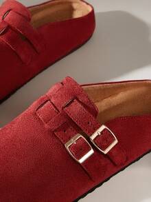 Solecia Women's Flat-Soled Shoes, Half A Pack Of Slippers, Comfortable And Casual. - Burgundy - View 5