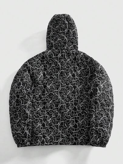 Street Life Veste à capuche imprimée tout-sur-tout à la mode pour hommes, hiver