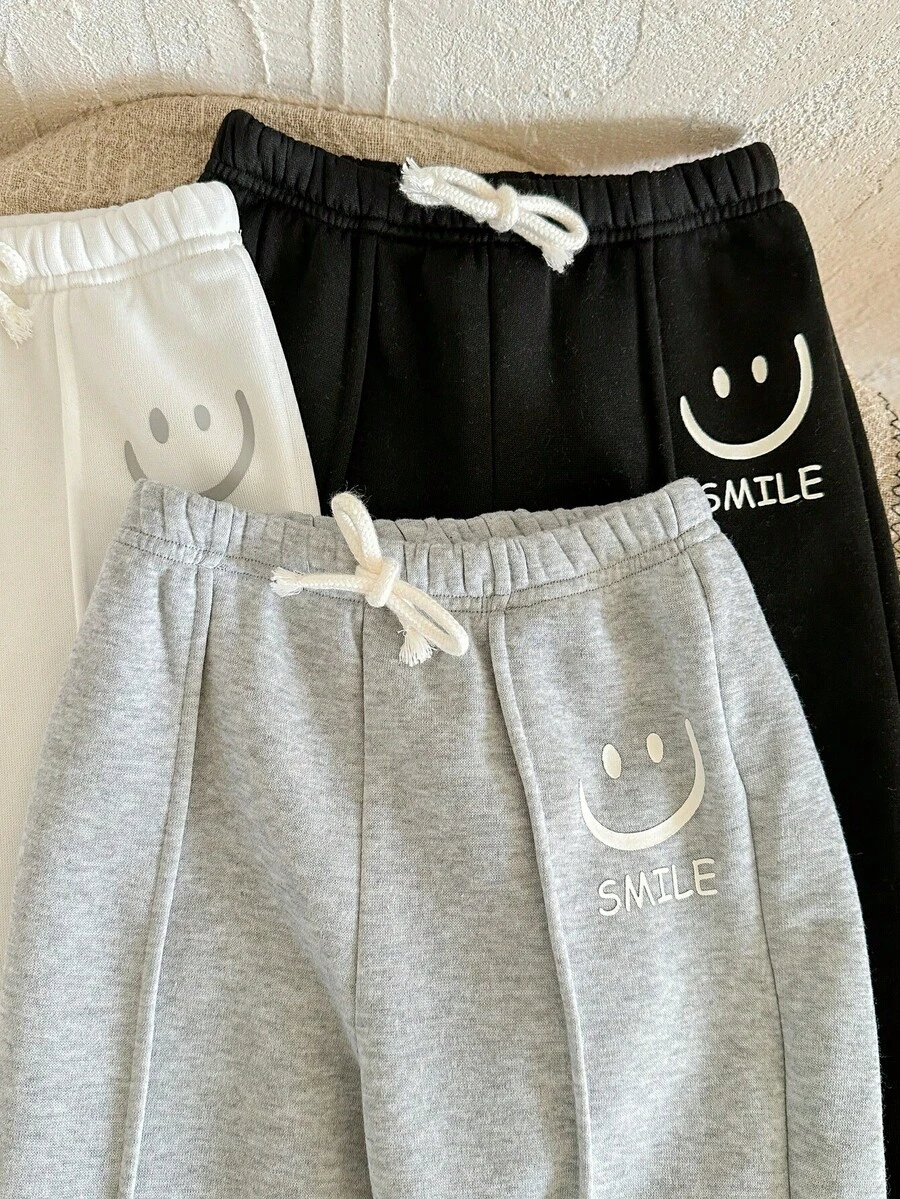 LMoss Kids LMoss 3pcs/Set Boys' Knit Soft Elastic Waist Casual Pants,Comfortable Autumn/Winter Style, Three-Piece Set, Sweatpants